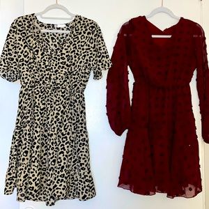 V neck cheetah dress